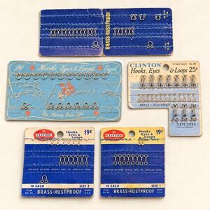 Hooks Eyes & Loops Vintage Sewing Notions Lot Original Packaging